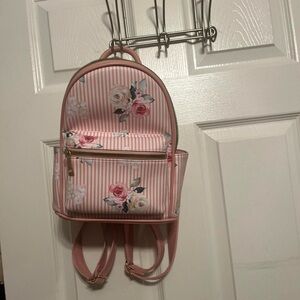 Like Dreams striped floral pink miniature backpack